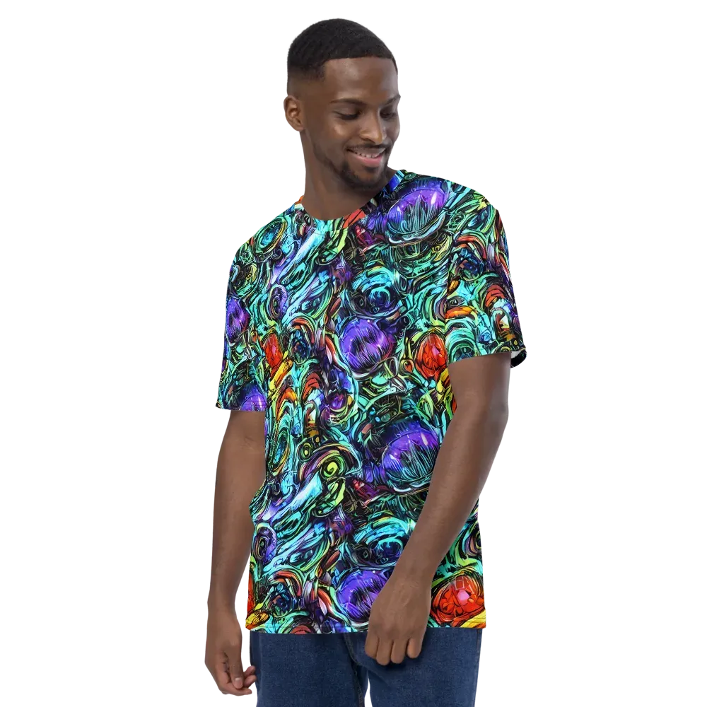 Iridescent Chaos on Men's Crew Neck T-Shirt — Left