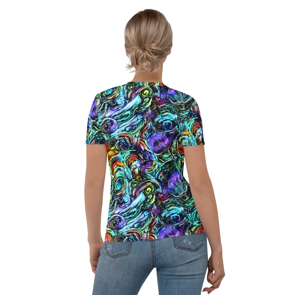 Iridescent Chaos on Women's Crew Neck T-Shirt — Back