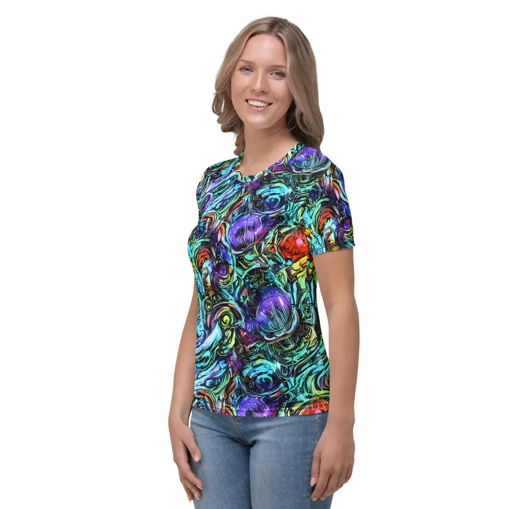 Iridescent Chaos on Women's Crew Neck T-Shirt — Left