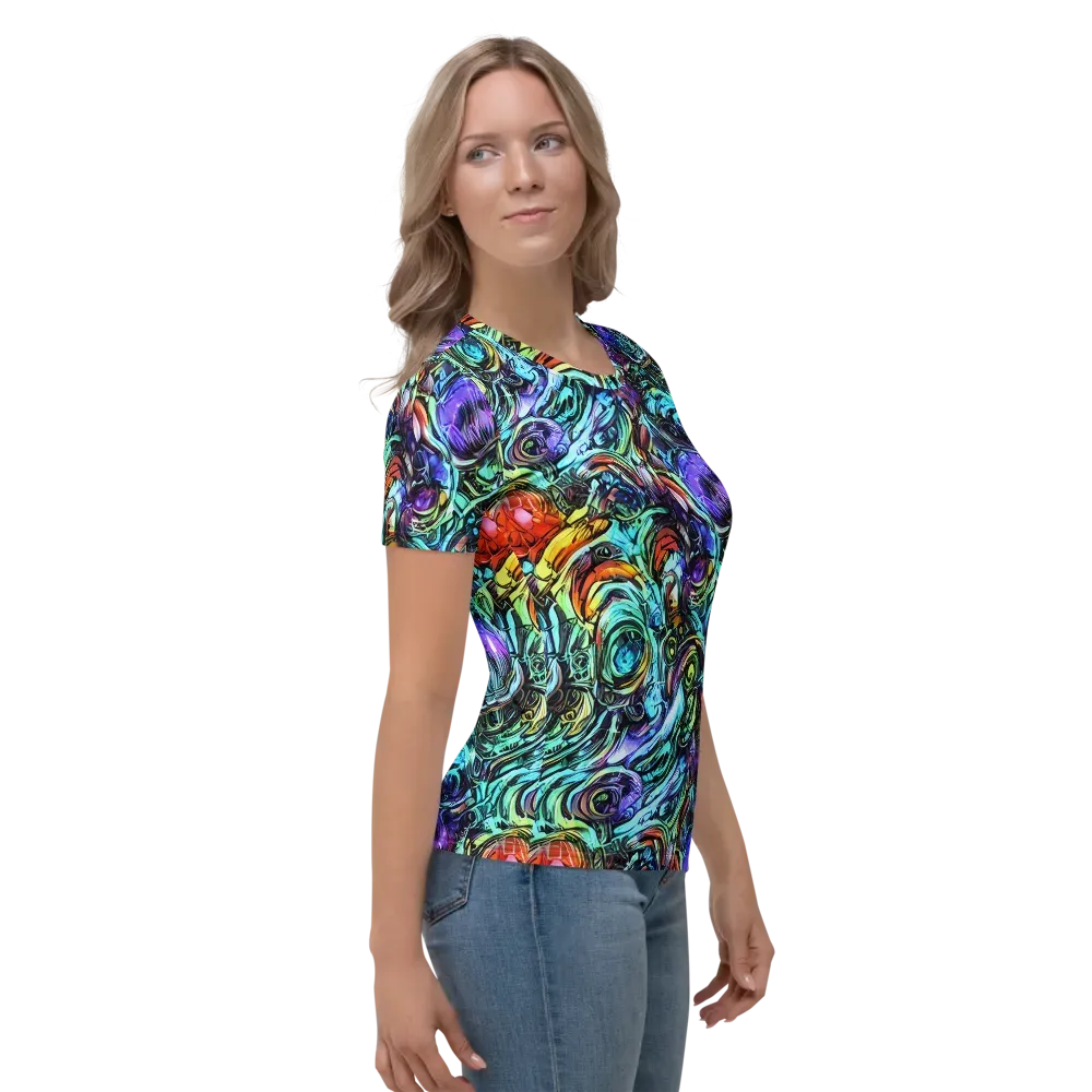 Iridescent Chaos on Women's Crew Neck T-Shirt — Right
