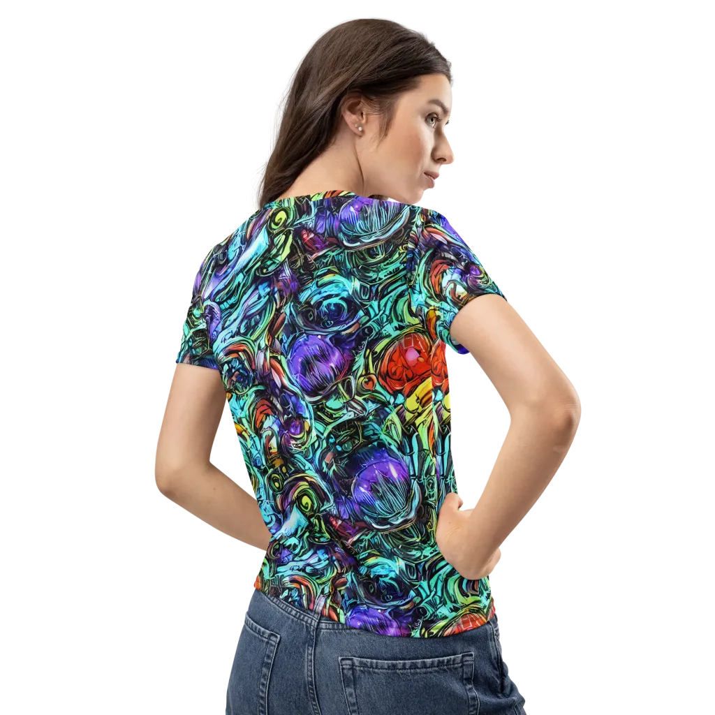 Iridescent Chaos on Women's Crew Neck T-Shirt — Back