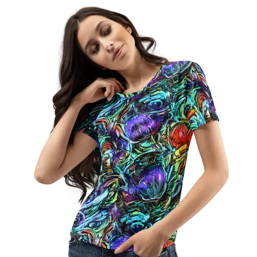 Iridescent Chaos on a Women's Crew Neck T-Shirt