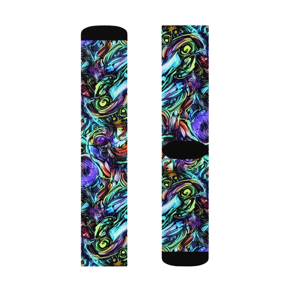 Iridescent Chaos on Socks — Left Sock