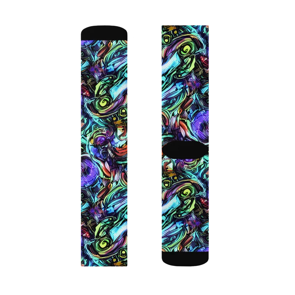 Iridescent Chaos on Socks — Right Sock