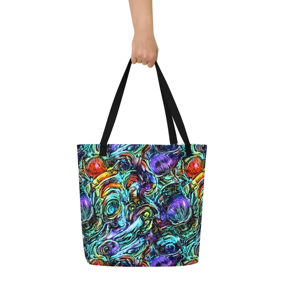 Iridescent Chaos on Large Tote Bag W/ Pocket — Front