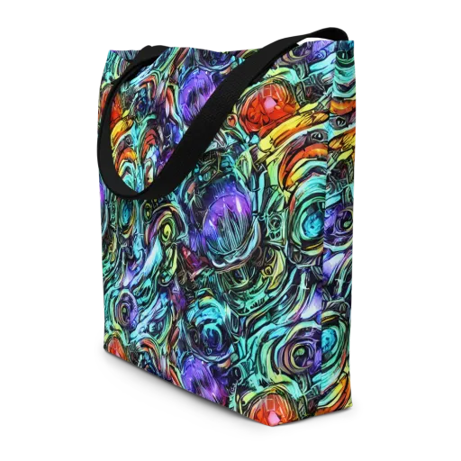 Iridescent Chaos on a Large Tote Bag W/ Pocket