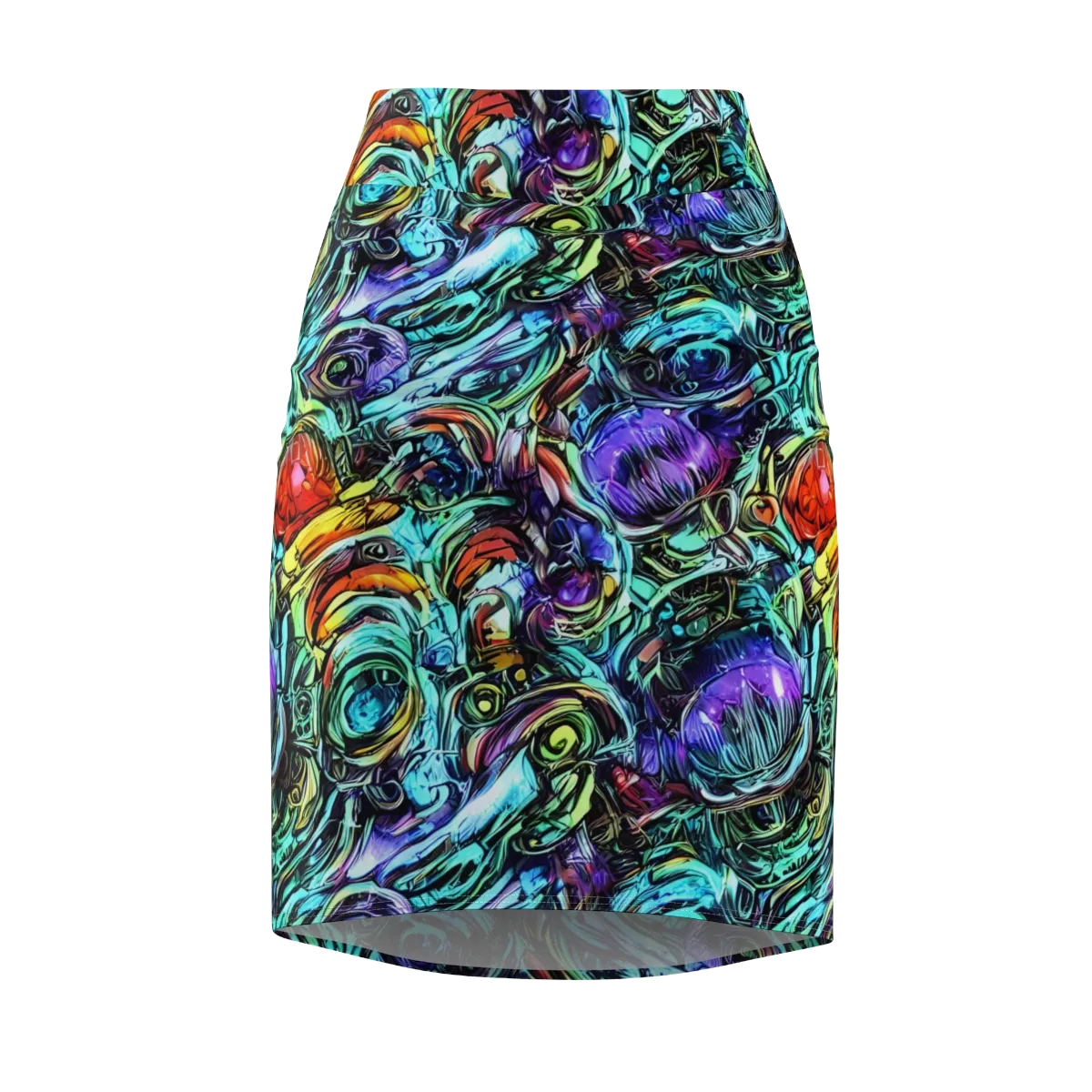 Iridescent Chaos on Pencil Skirt — Front