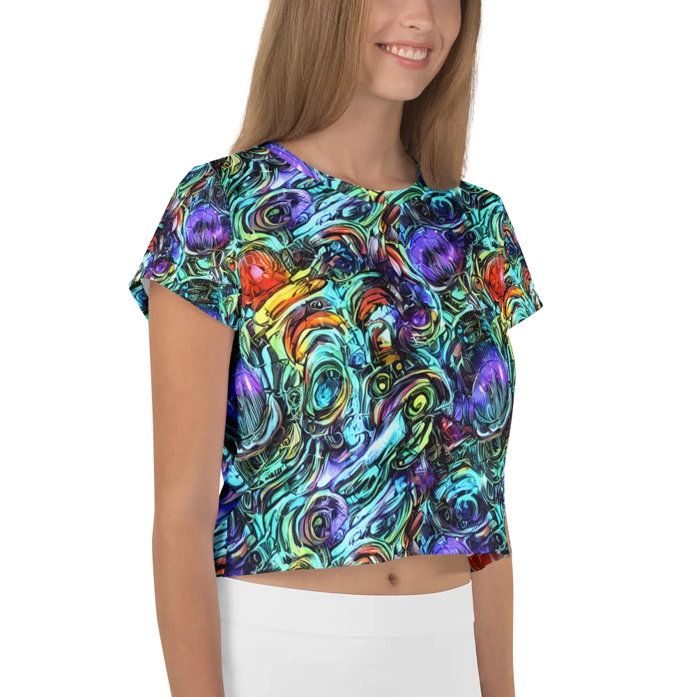 Iridescent Chaos on Crop Tee — Right