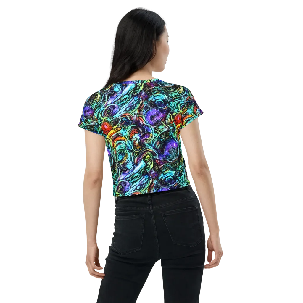 Iridescent Chaos on Crop Tee — Back