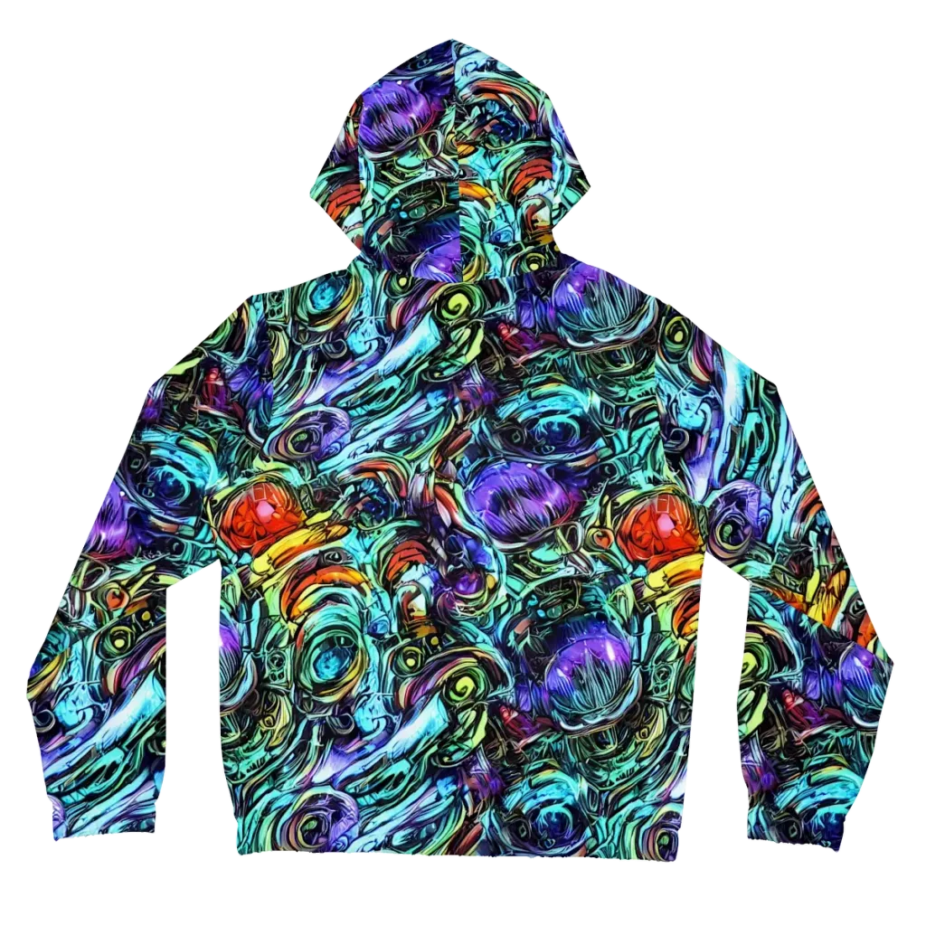 Iridescent Chaos on Women's Full-Zip Hoodie — Back