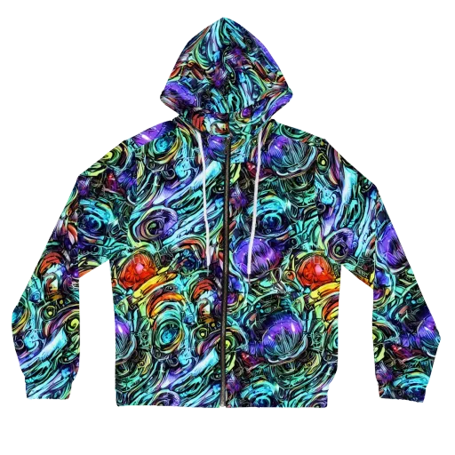 Iridescent Chaos on a Women's Full-Zip Hoodie