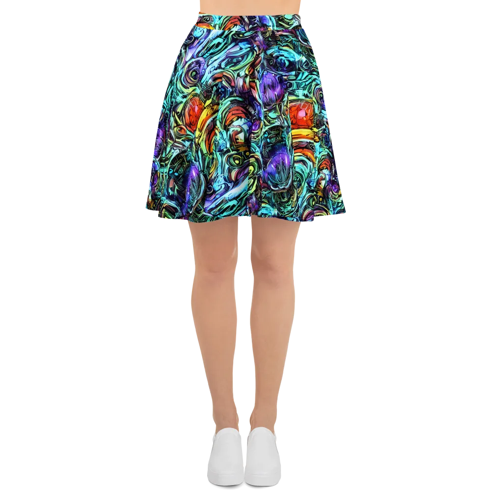 Iridescent Chaos on Skater Skirt — Front