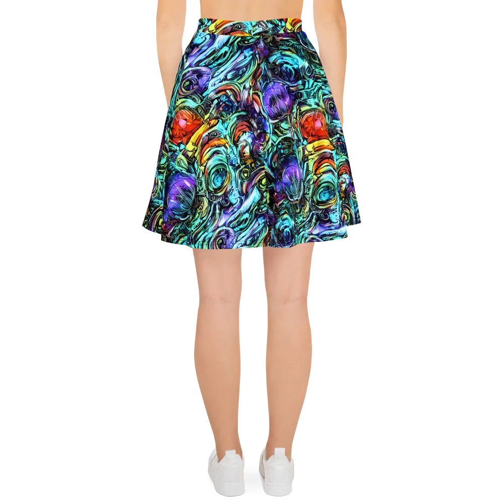 Iridescent Chaos on Skater Skirt — Back