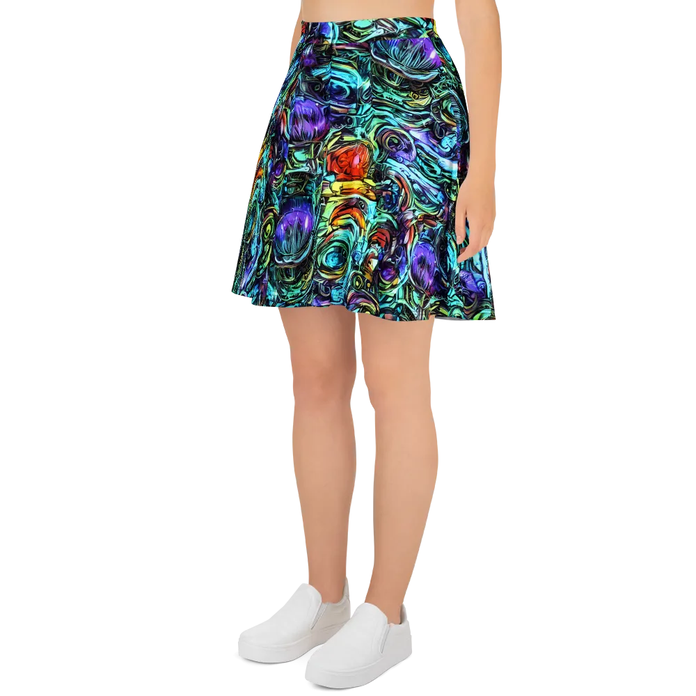 Iridescent Chaos on Skater Skirt — Left