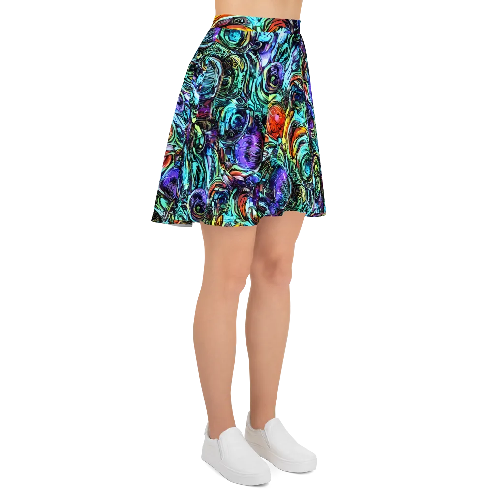 Iridescent Chaos on Skater Skirt — Right