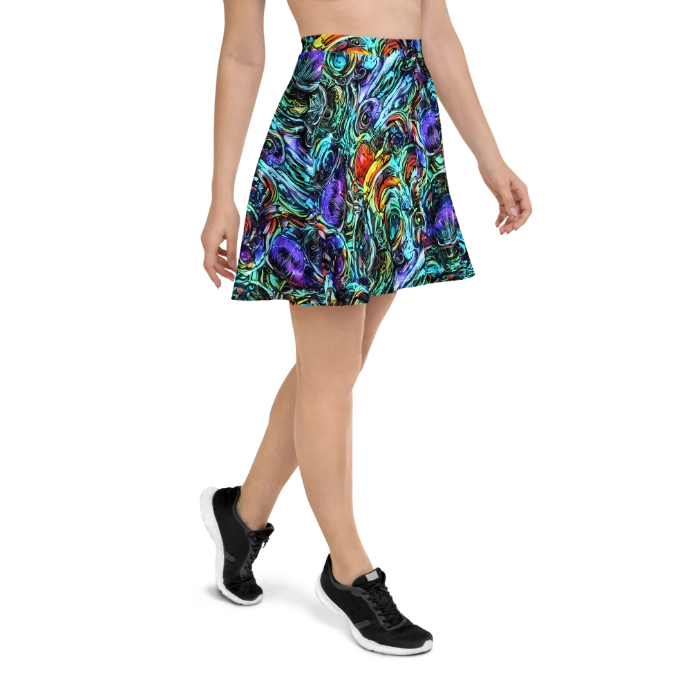 Iridescent Chaos on Skater Skirt — Right