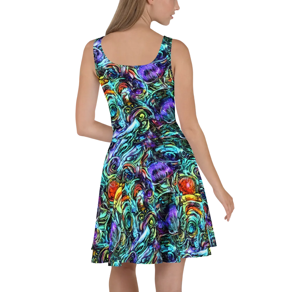 Iridescent Chaos on Skater Dress — Back