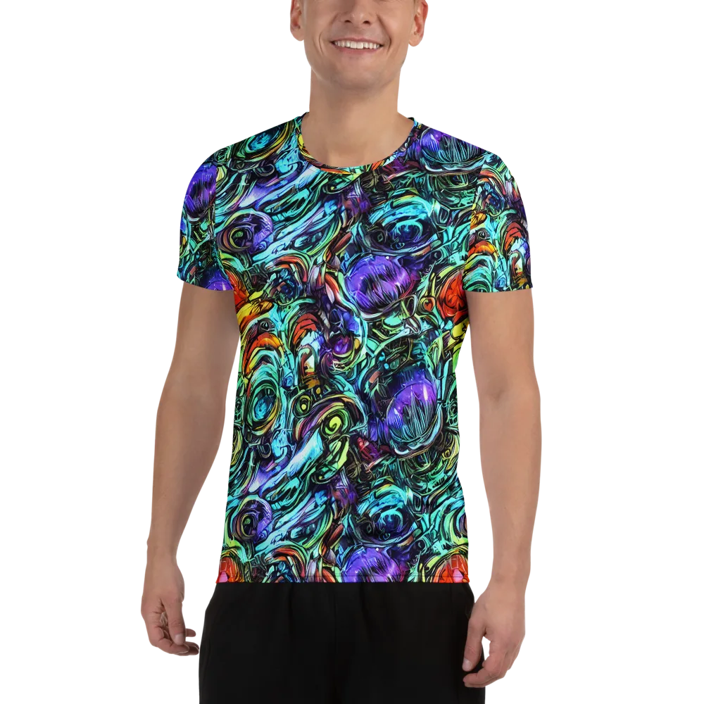 Iridescent Chaos on Men's Athletic T-Shirt — Front