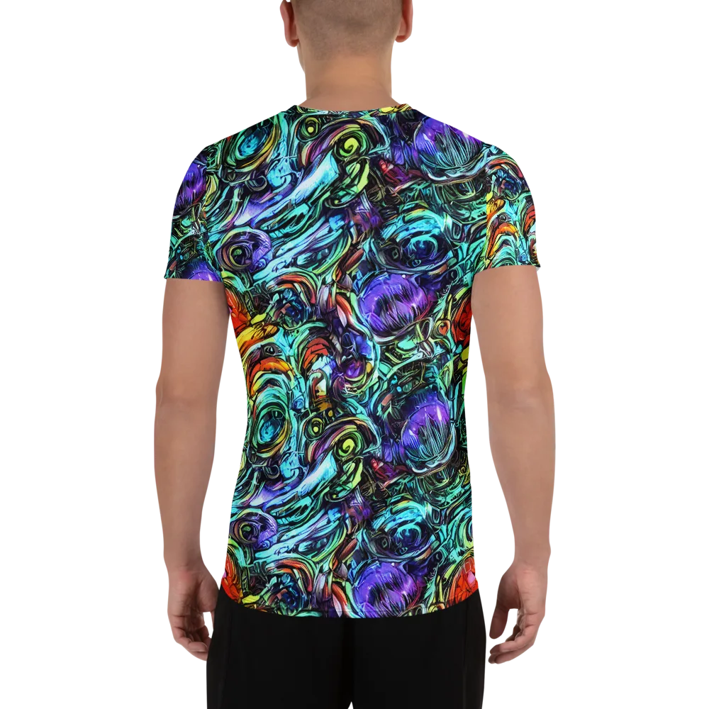 Iridescent Chaos on Men's Athletic T-Shirt — Back
