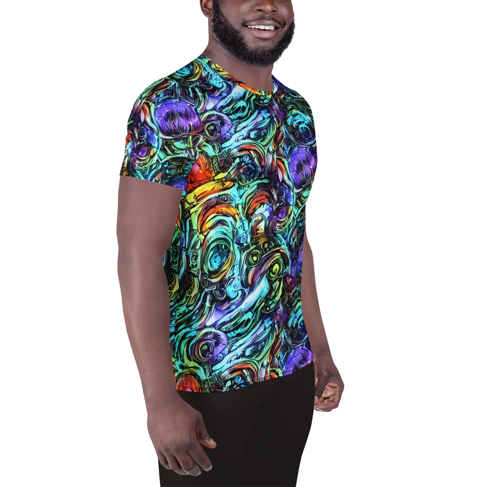 Iridescent Chaos on Men's Athletic T-Shirt — Right