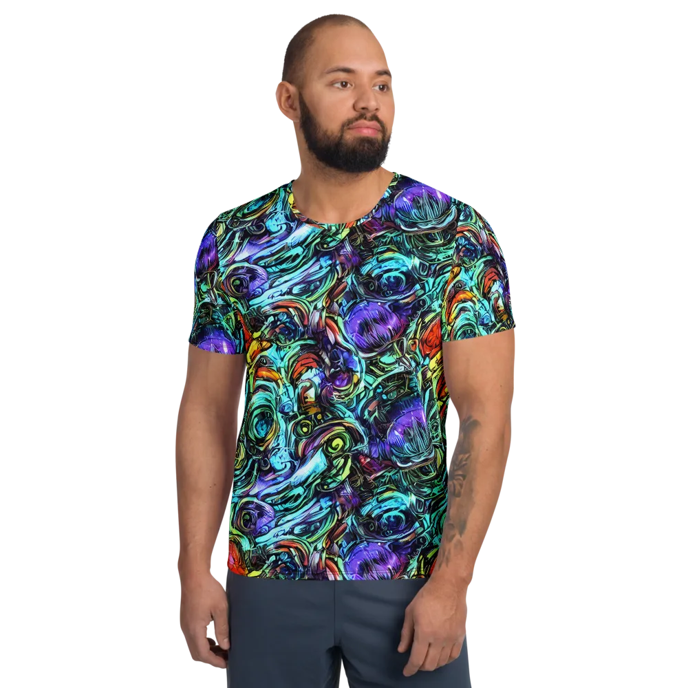 Iridescent Chaos on Men's Athletic T-Shirt — Front