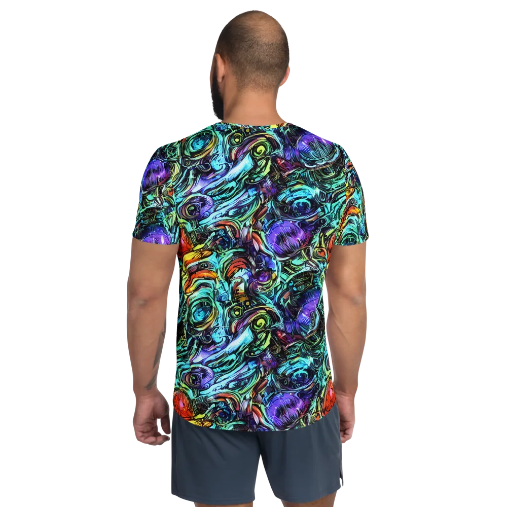 Iridescent Chaos on Men's Athletic T-Shirt — Back
