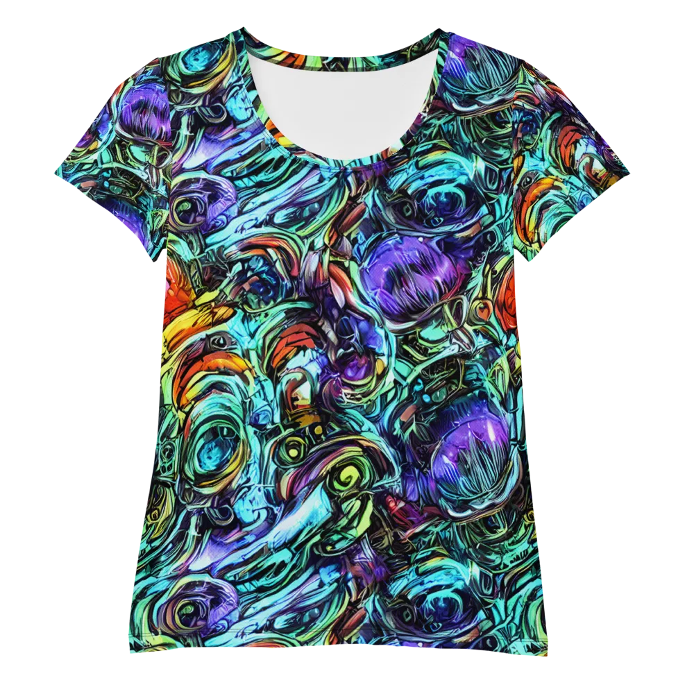 Iridescent Chaos on Women's Athletic T-Shirt — Front