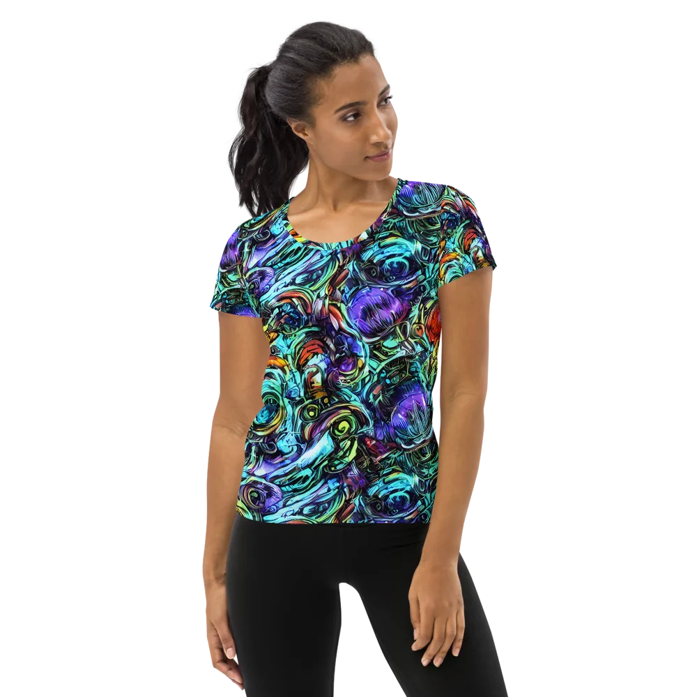 Iridescent Chaos on Women's Athletic T-Shirt — Front