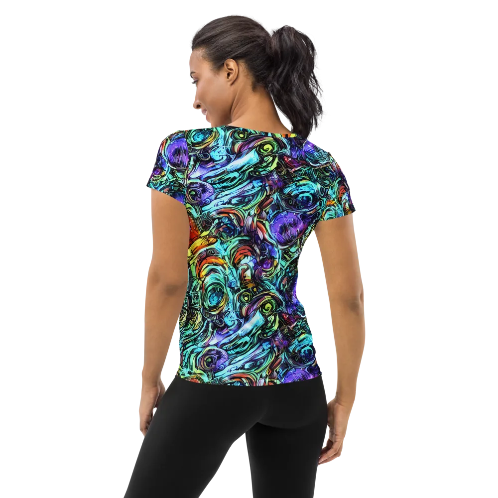 Iridescent Chaos on Women's Athletic T-Shirt — Back