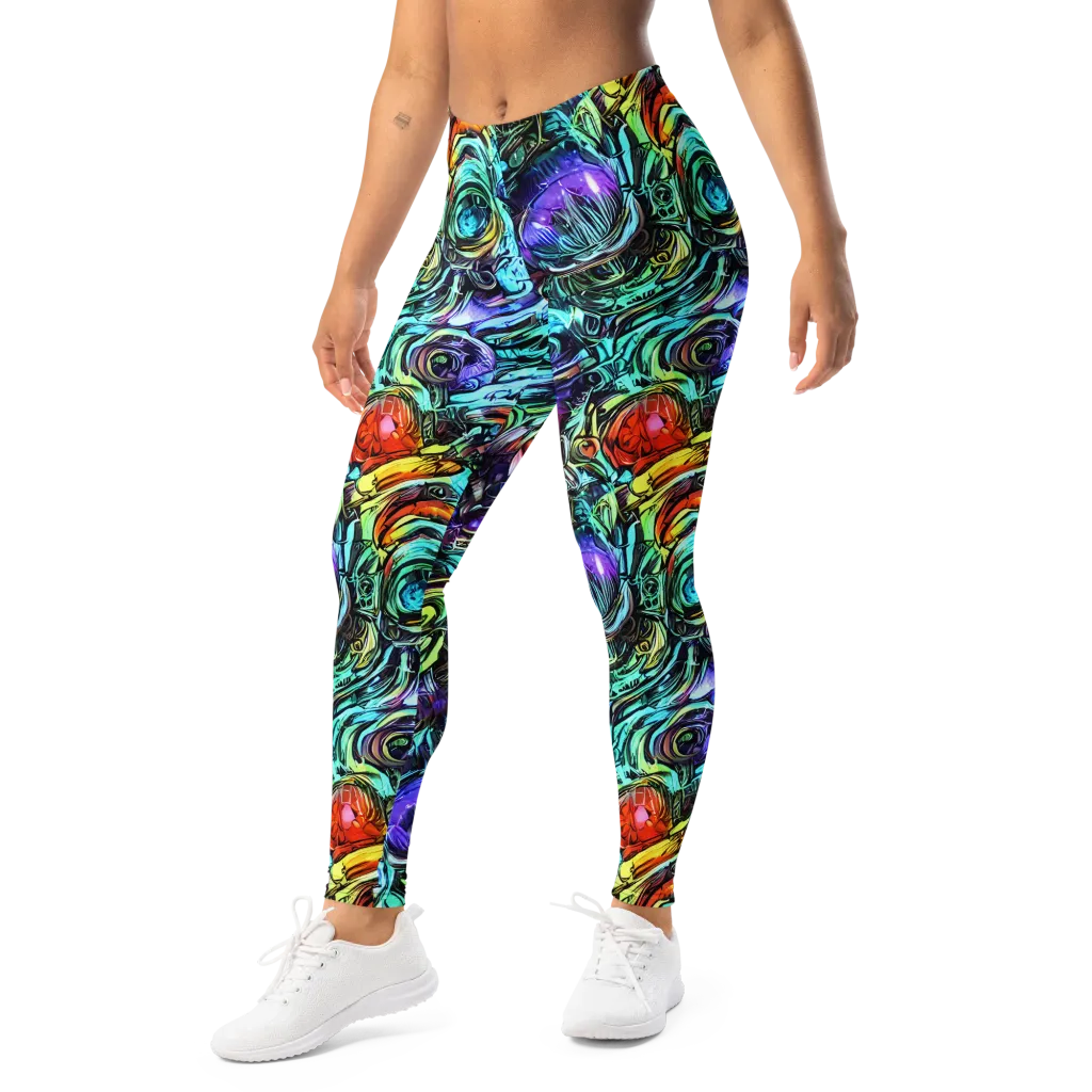 Iridescent Chaos on Leggings — Left Front