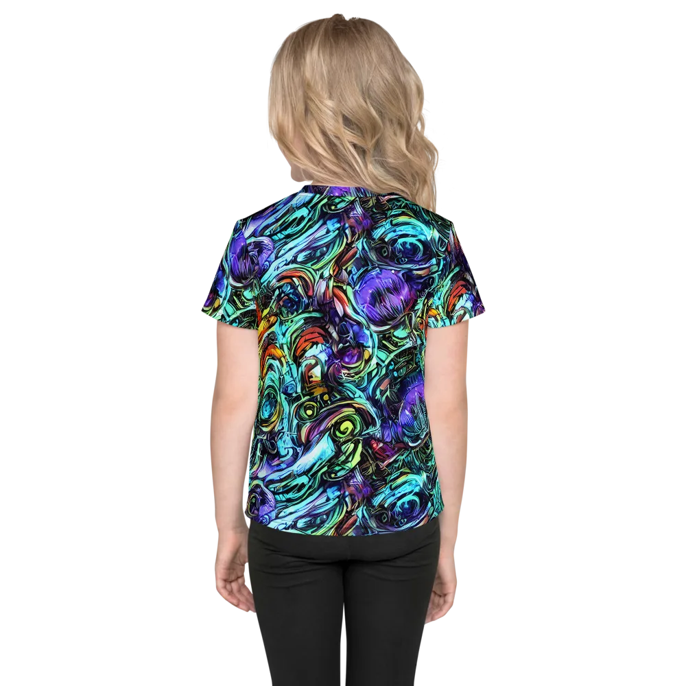 Iridescent Chaos on Kids Crew Neck T-Shirt — Back
