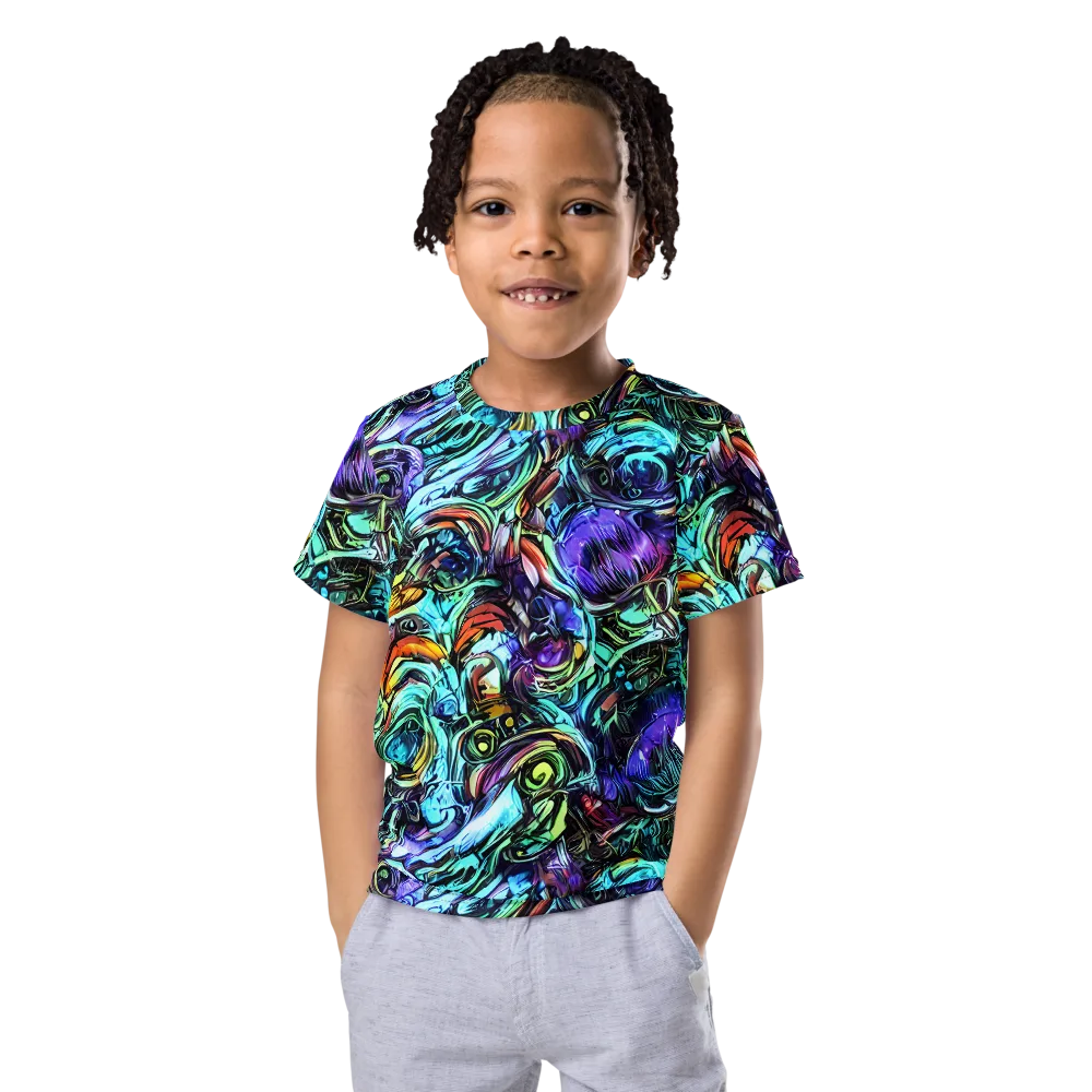 Iridescent Chaos on Kids Crew Neck T-Shirt — Front