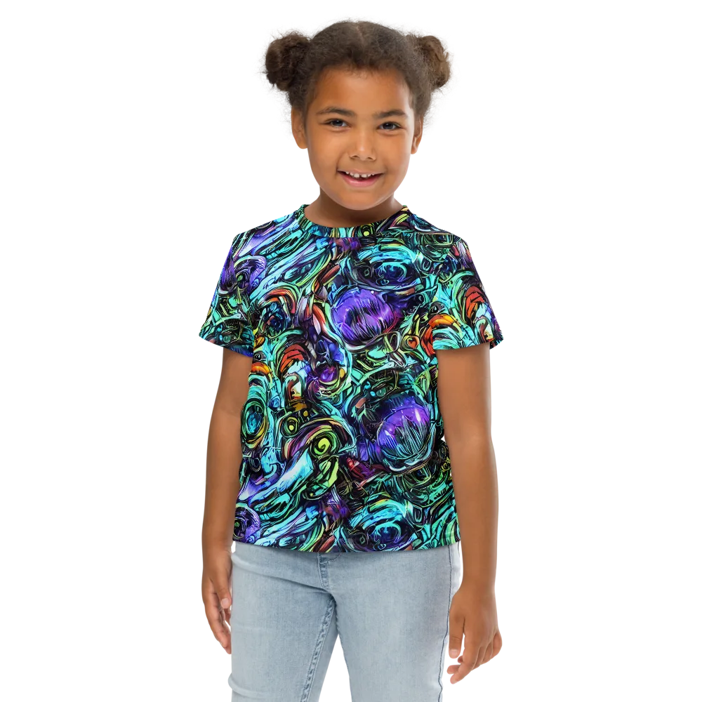 Iridescent Chaos on Kids Crew Neck T-Shirt — Front