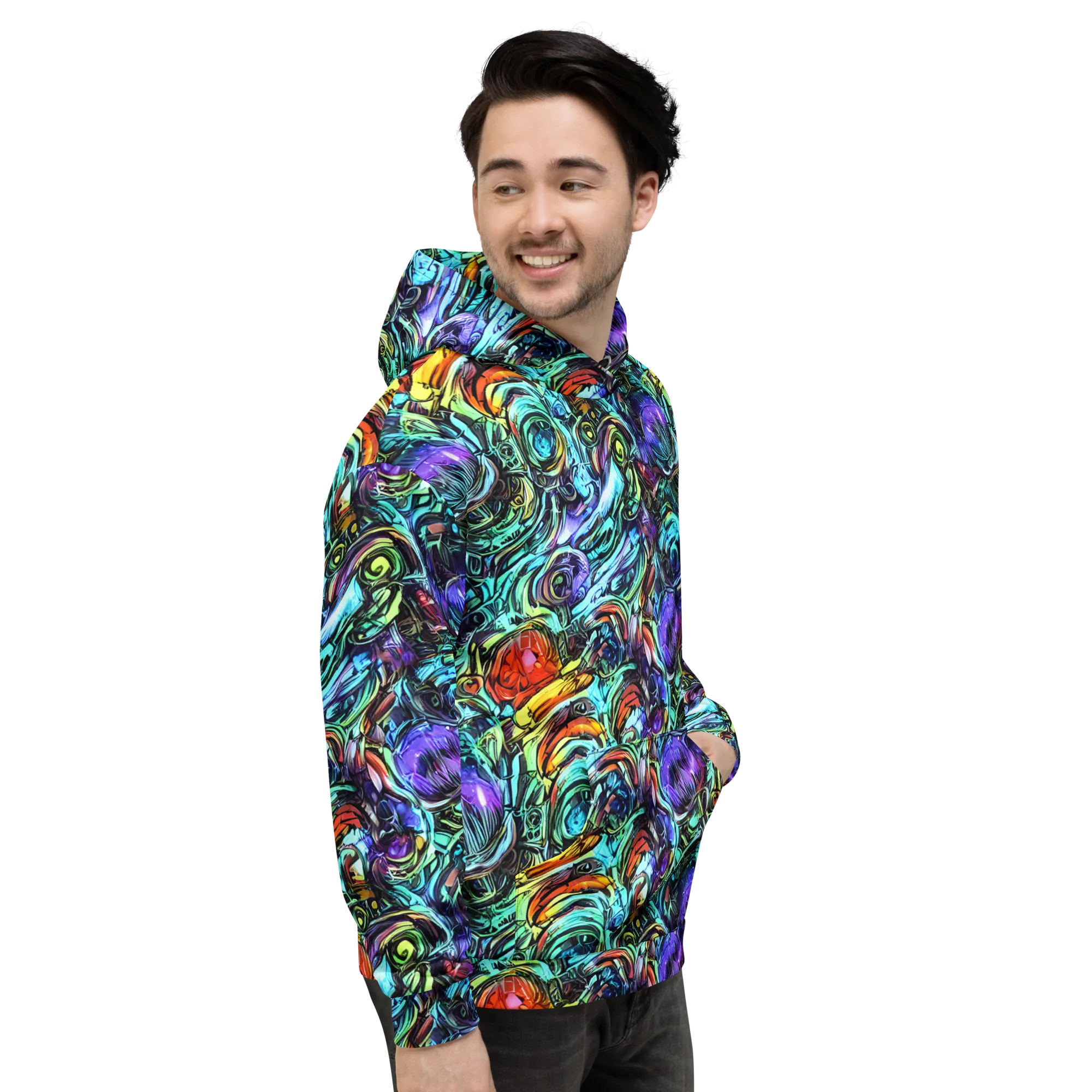 Iridescent Chaos on Hoodie — Right