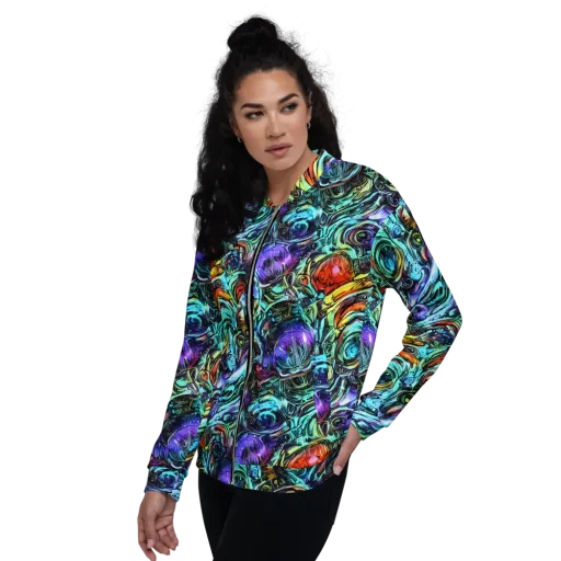 Iridescent Chaos on a Bomber Jacket