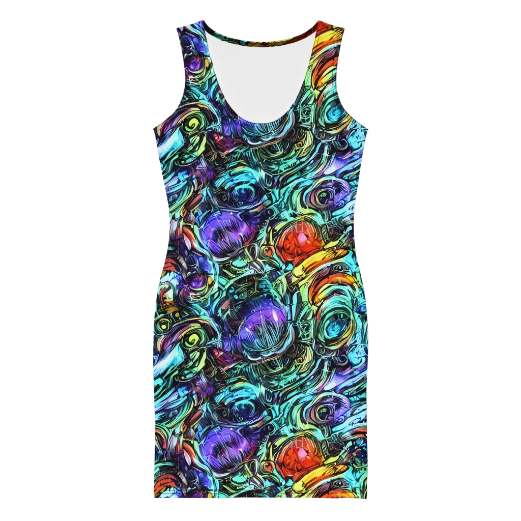 Iridescent Chaos on Bodycon Dress — Front