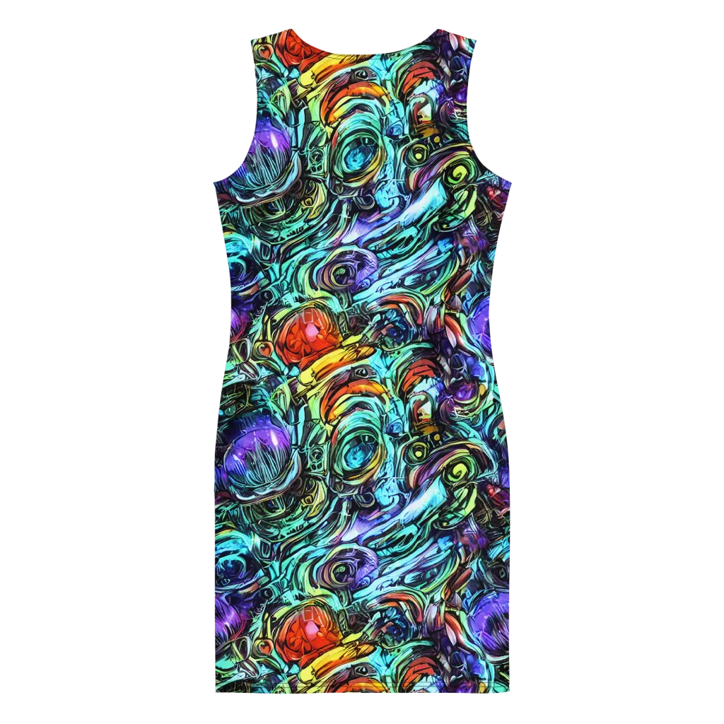 Iridescent Chaos on Bodycon Dress — Back