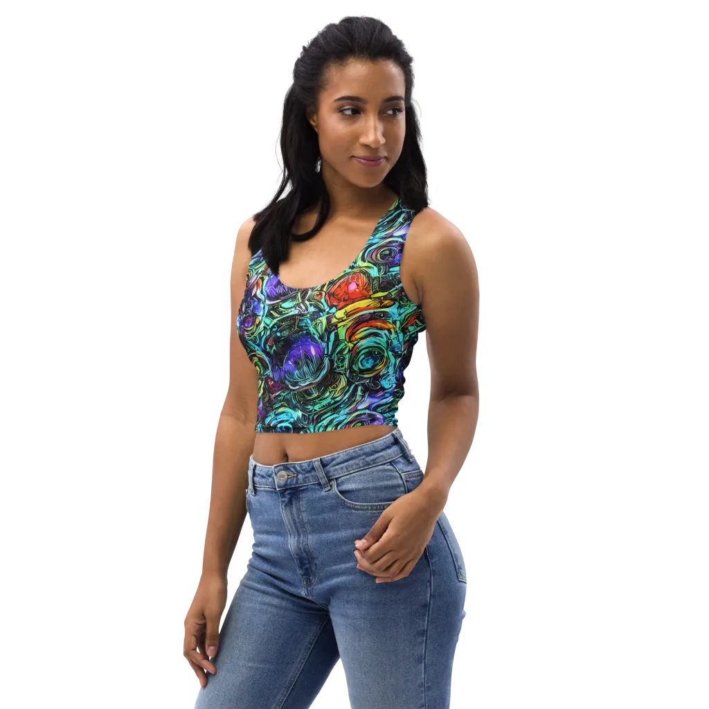Iridescent Chaos on Crop Top — Left Front