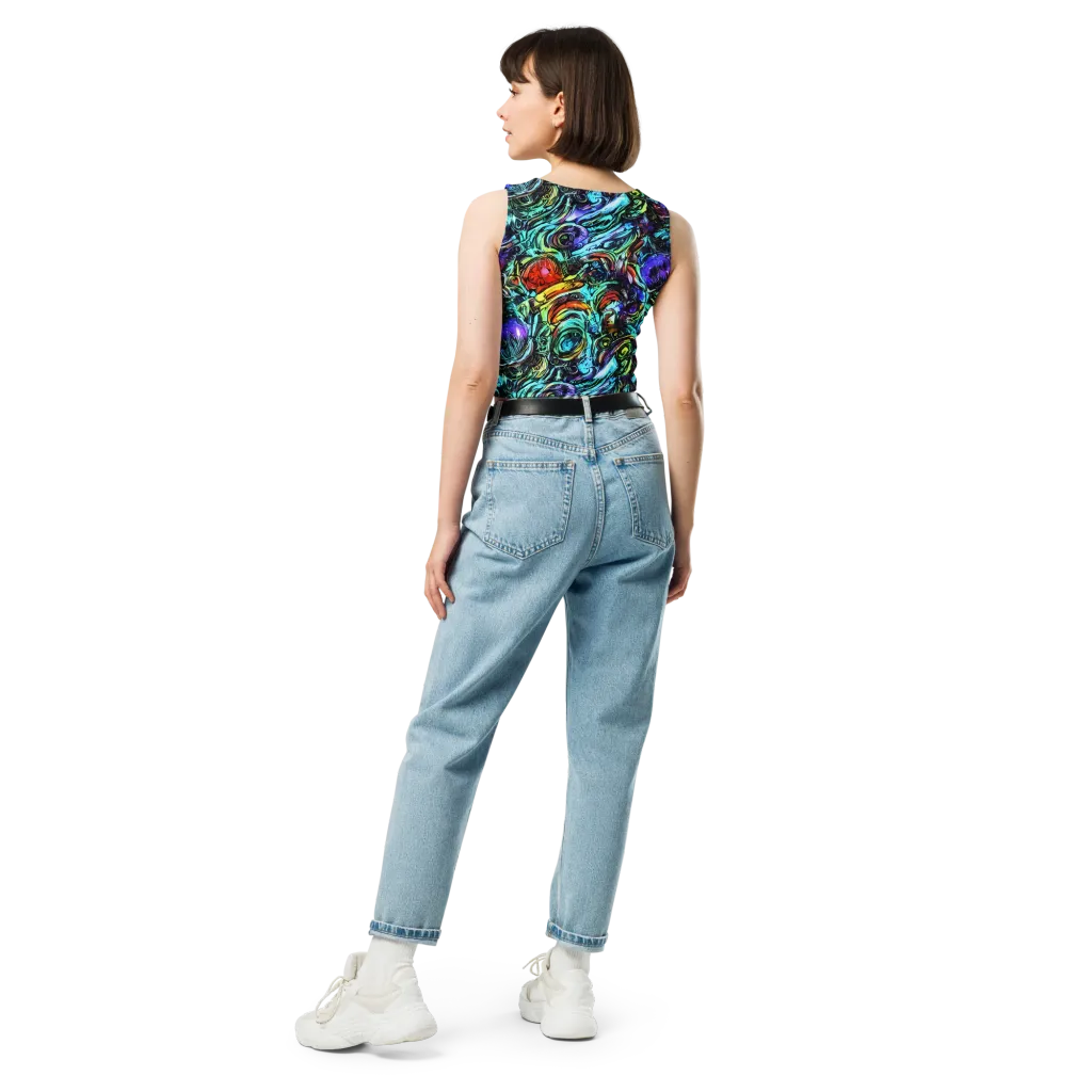 Iridescent Chaos on Crop Top — Back