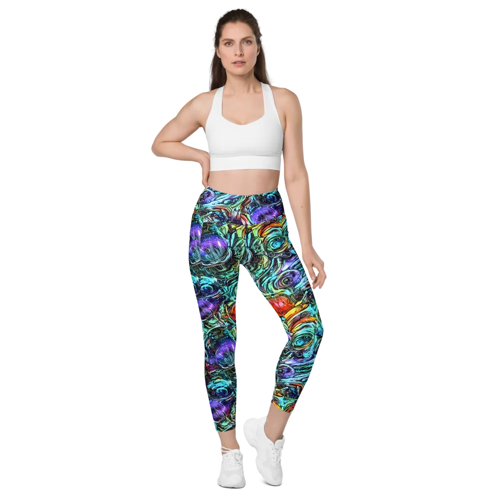 Iridescent Chaos on Leggings with Pockets — Front