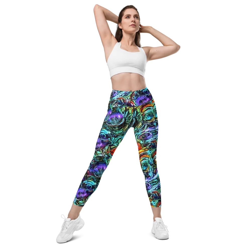 Iridescent Chaos on Leggings with Pockets — Front