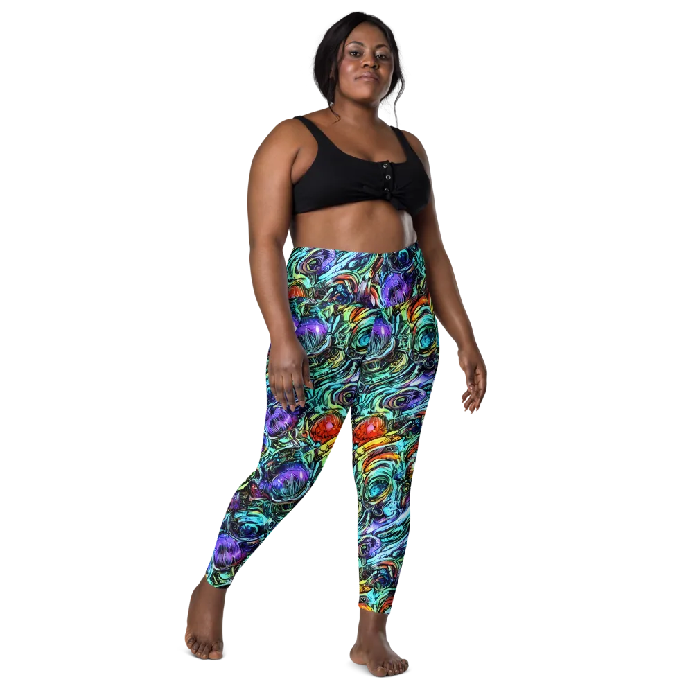 Iridescent Chaos on Leggings with Pockets — Front