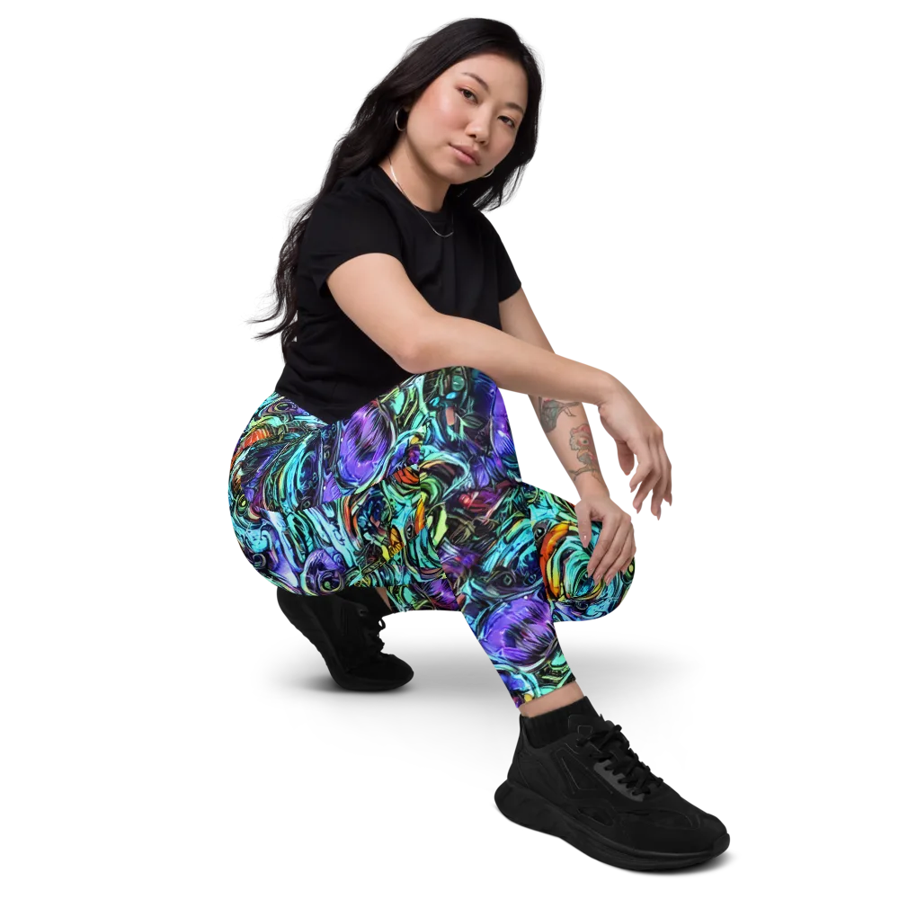 Iridescent Chaos on Leggings with Pockets — Right Front