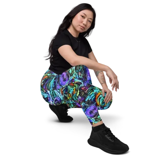 Iridescent Chaos on a Leggings with Pockets