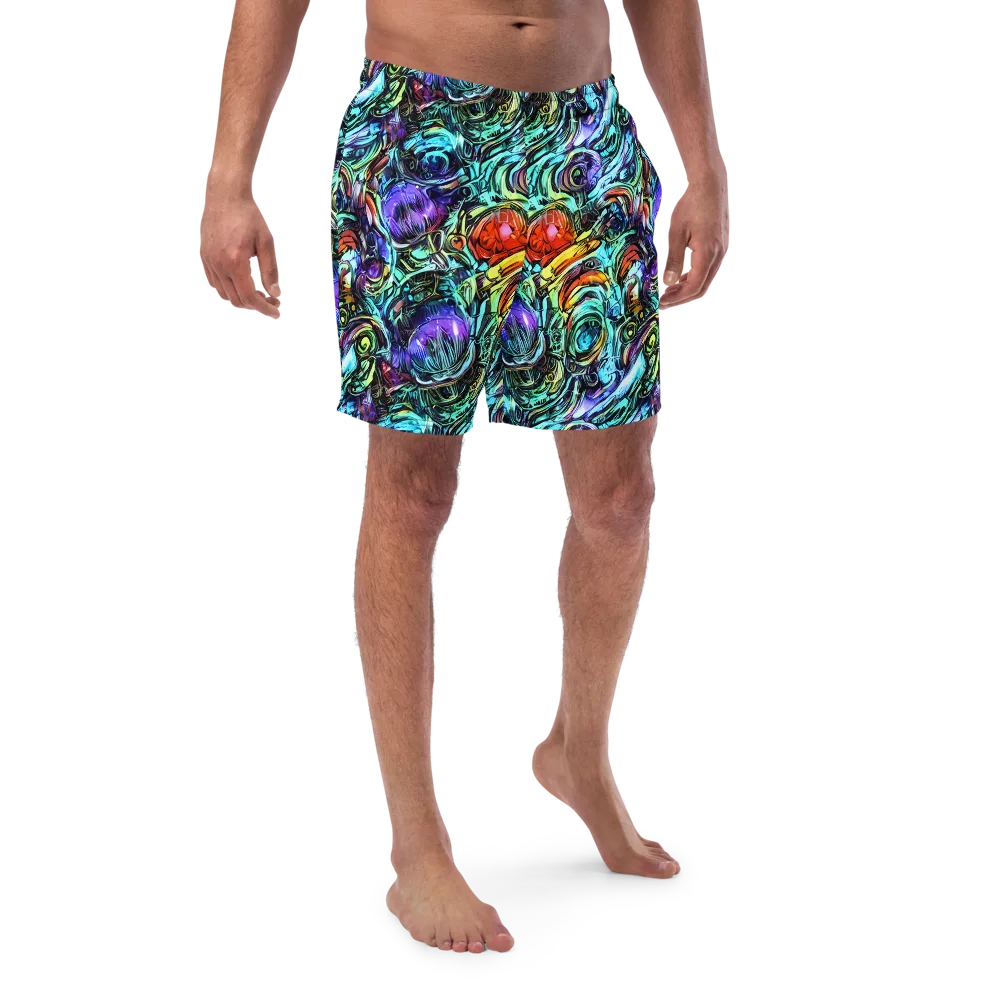 Iridescent Chaos on Swim Trunks — Front