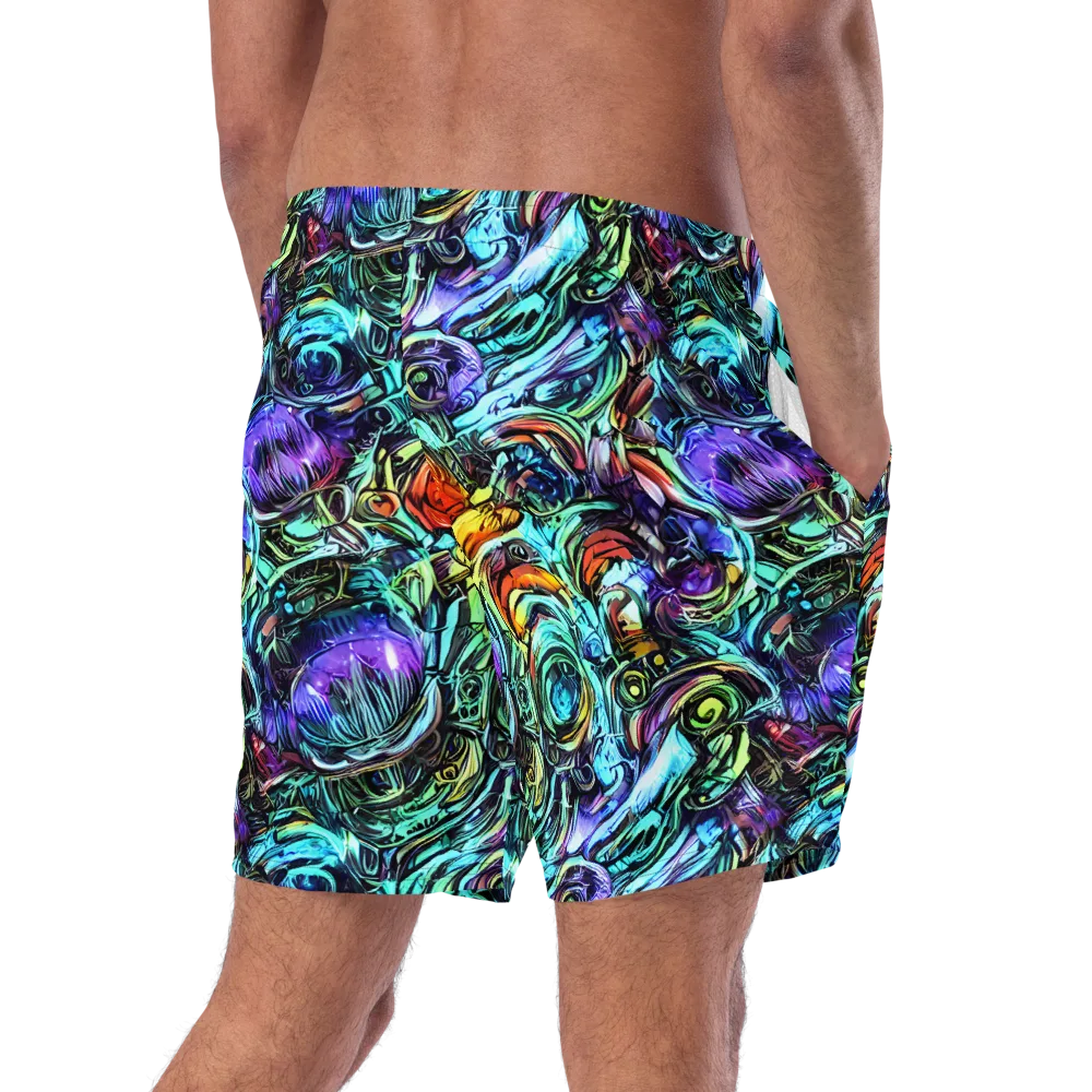 Iridescent Chaos on Swim Trunks — Right Back