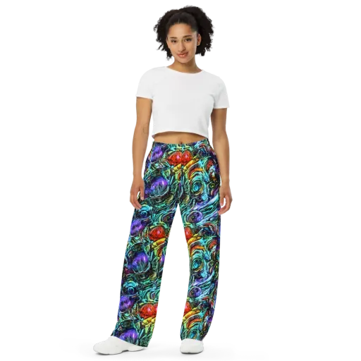 Iridescent Chaos on a Wide-Leg Pants