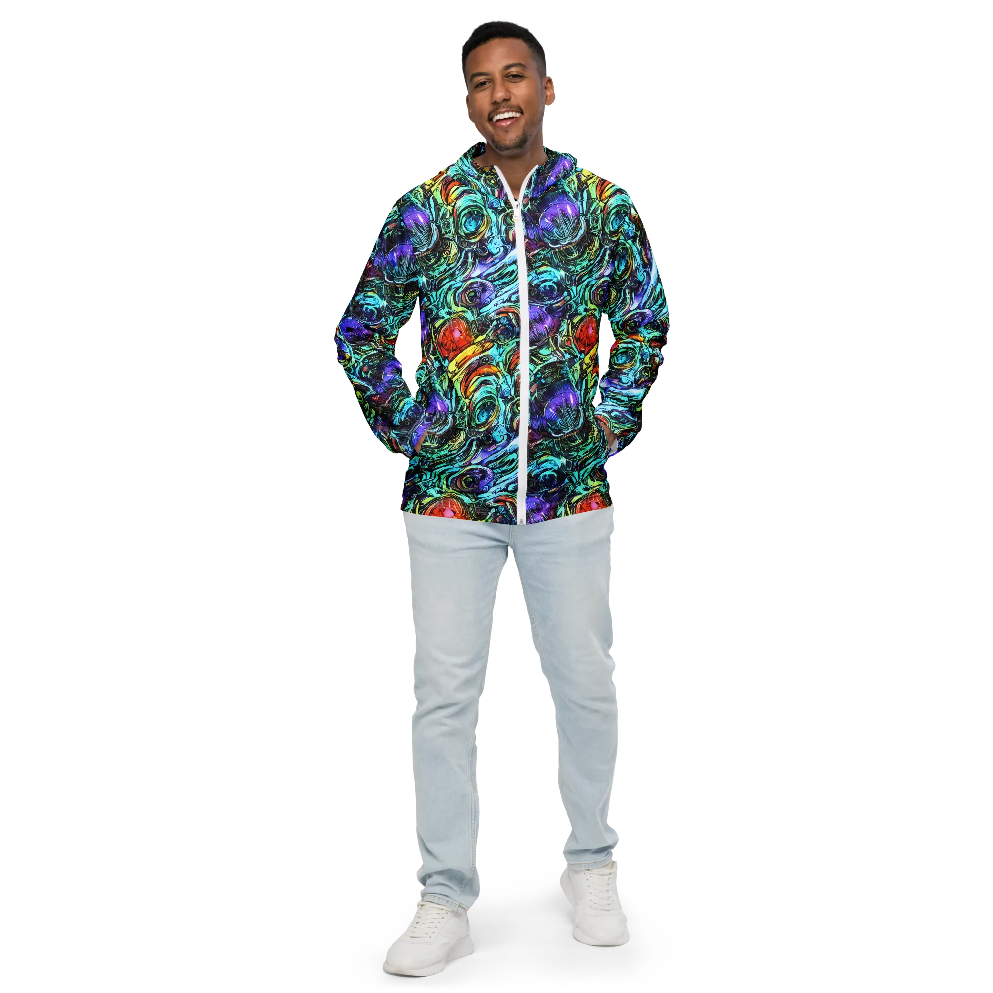 Iridescent Chaos on Men's Windbreaker — Front