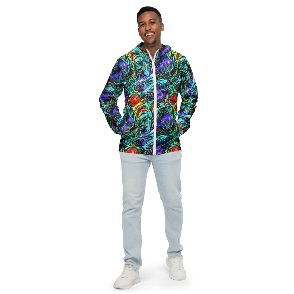 Iridescent Chaos on Men's Windbreaker — Front