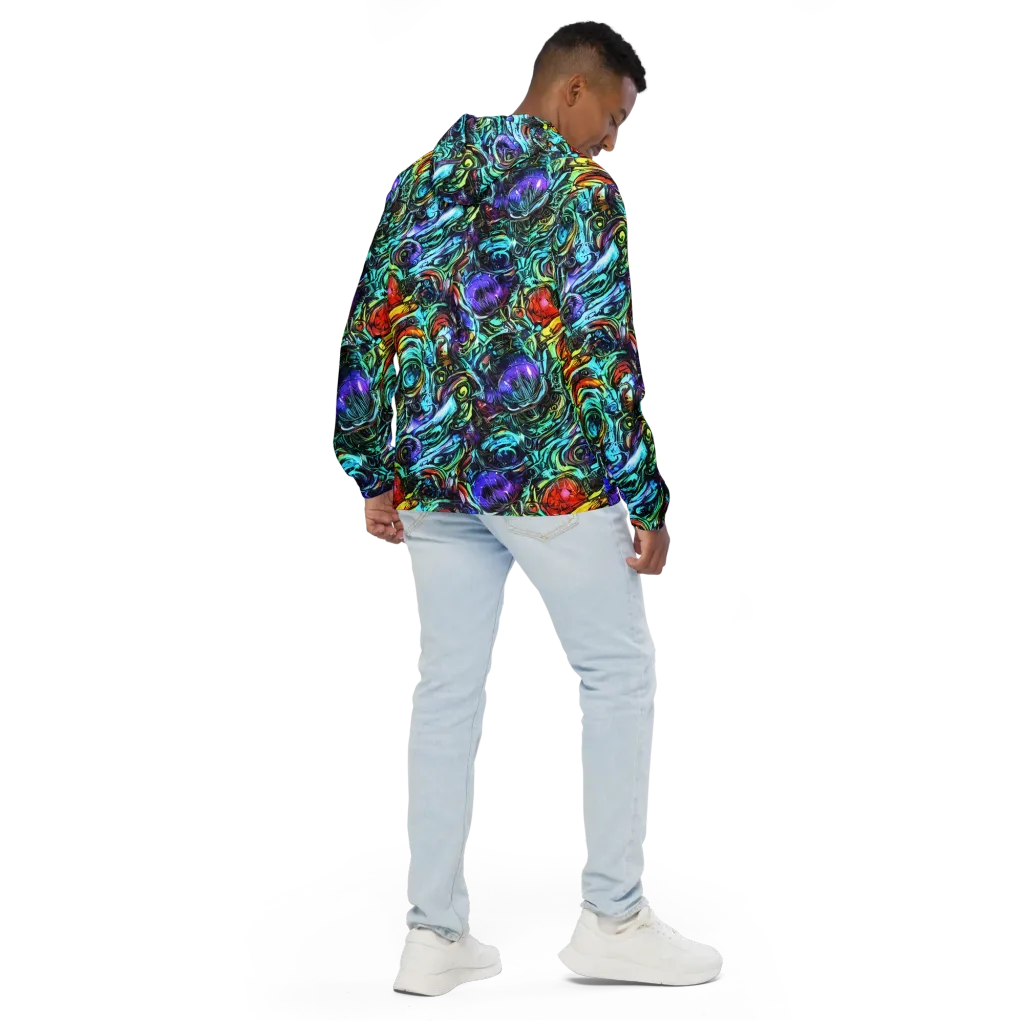 Iridescent Chaos on Men's Windbreaker — Back